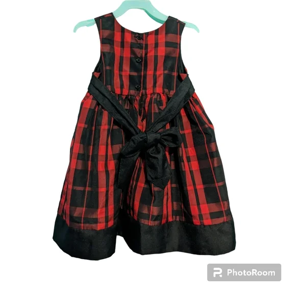 Girls Plaid Dress. Red and Black. 2T. Marmellata - Picture 4 of 9